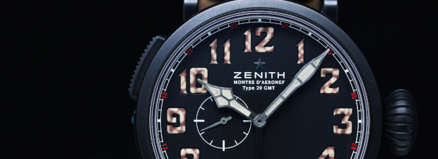 Zenith Pilot Montre d'Aeronef Type 20 GMT Mens Watch