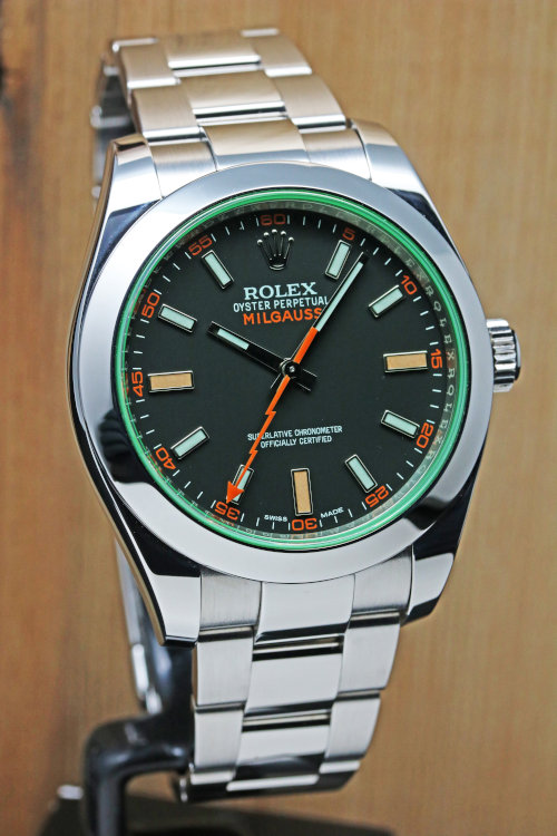 Rolex Milgauss Green Crystal Mens Watch
