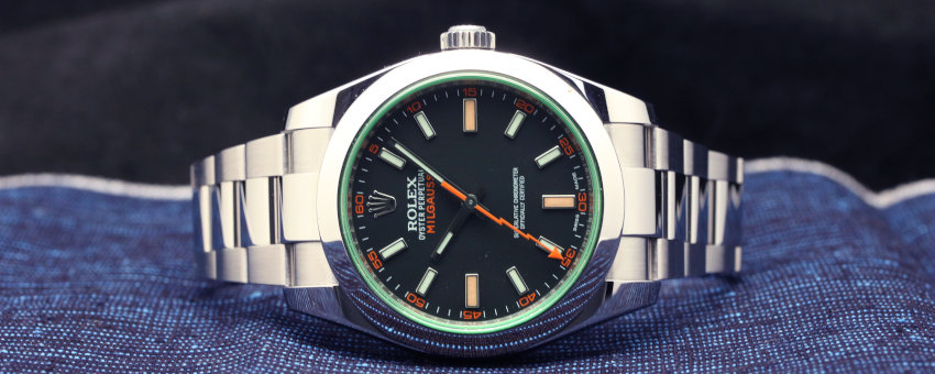 Rolex Green Crystal Milgauss Steel Automatic Oyster Bracelet Watch 116400GV (2)