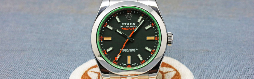 Rolex Green Crystal Milgauss Steel Automatic Oyster Bracelet Watch 116400GV (5)