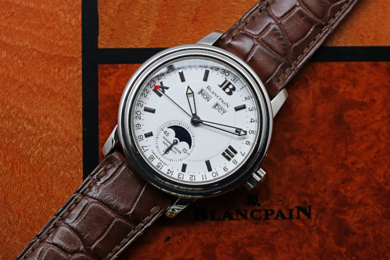 Blancpain Leman Day Date Month Moonphase Men's Steel Watch N02763O011027A053A